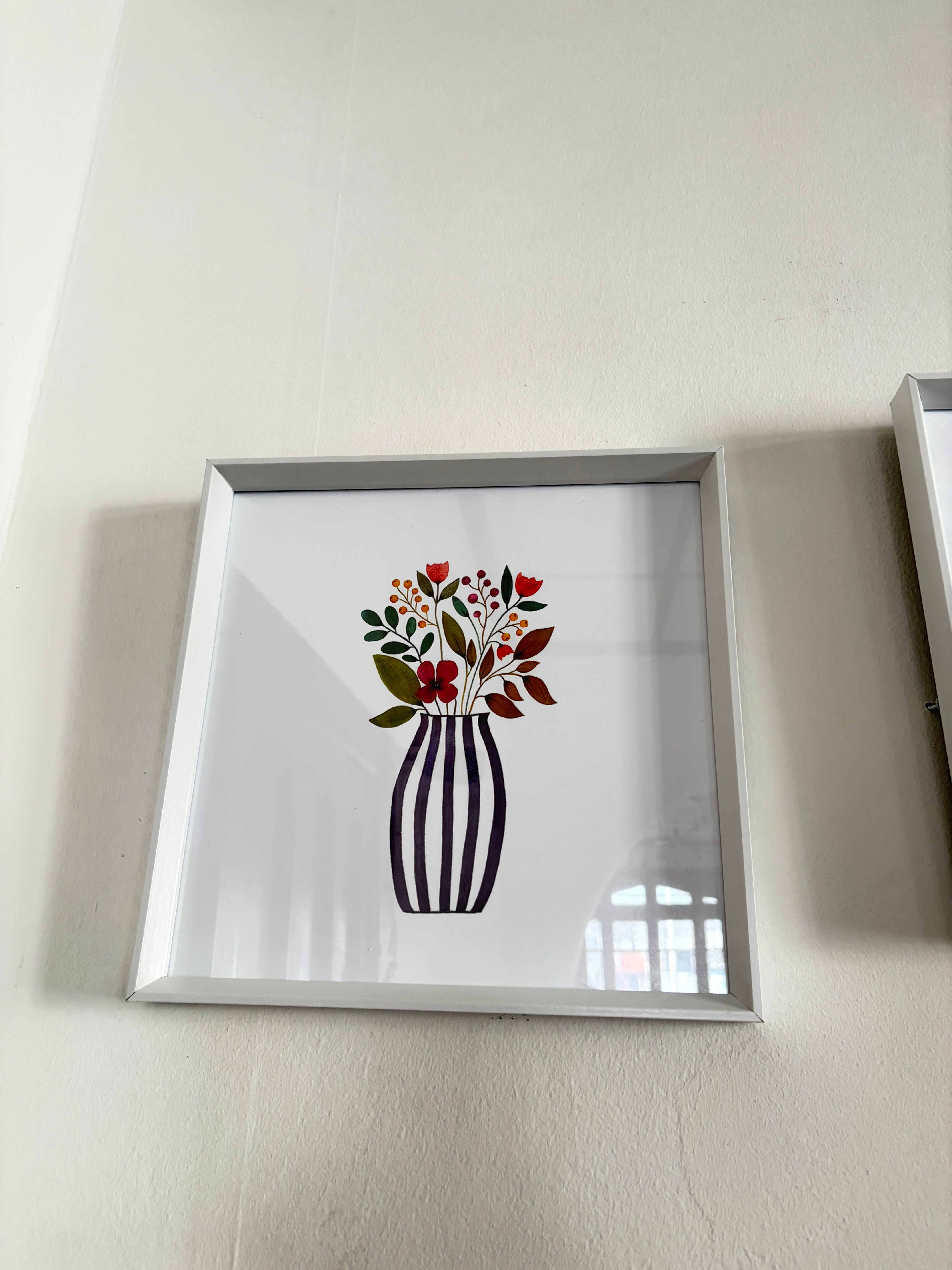 Set de 3 cuadros con Floreros Azules