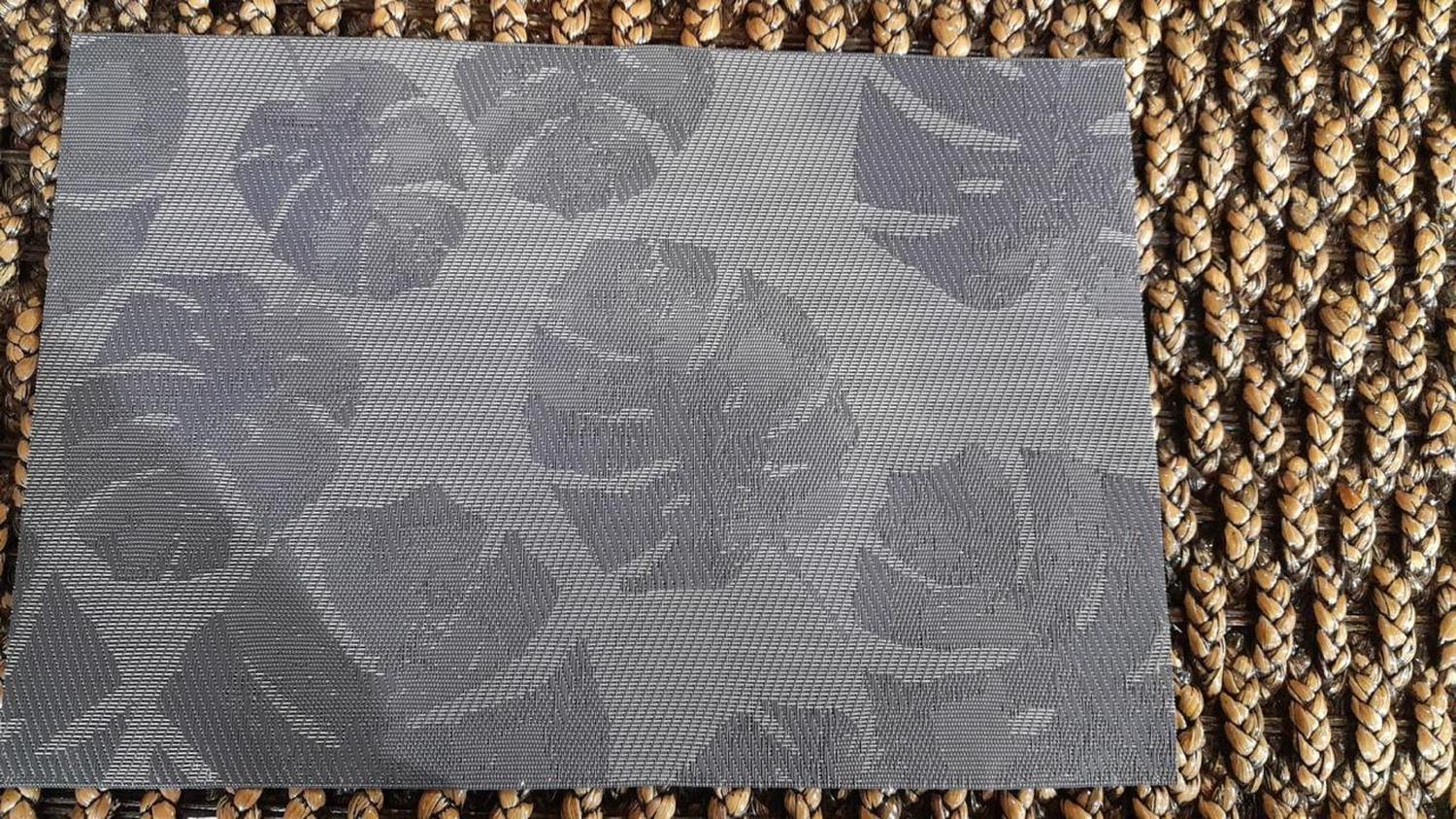 Set de 6 Individuales Beige Lavable  Negro con Lineas Doradas