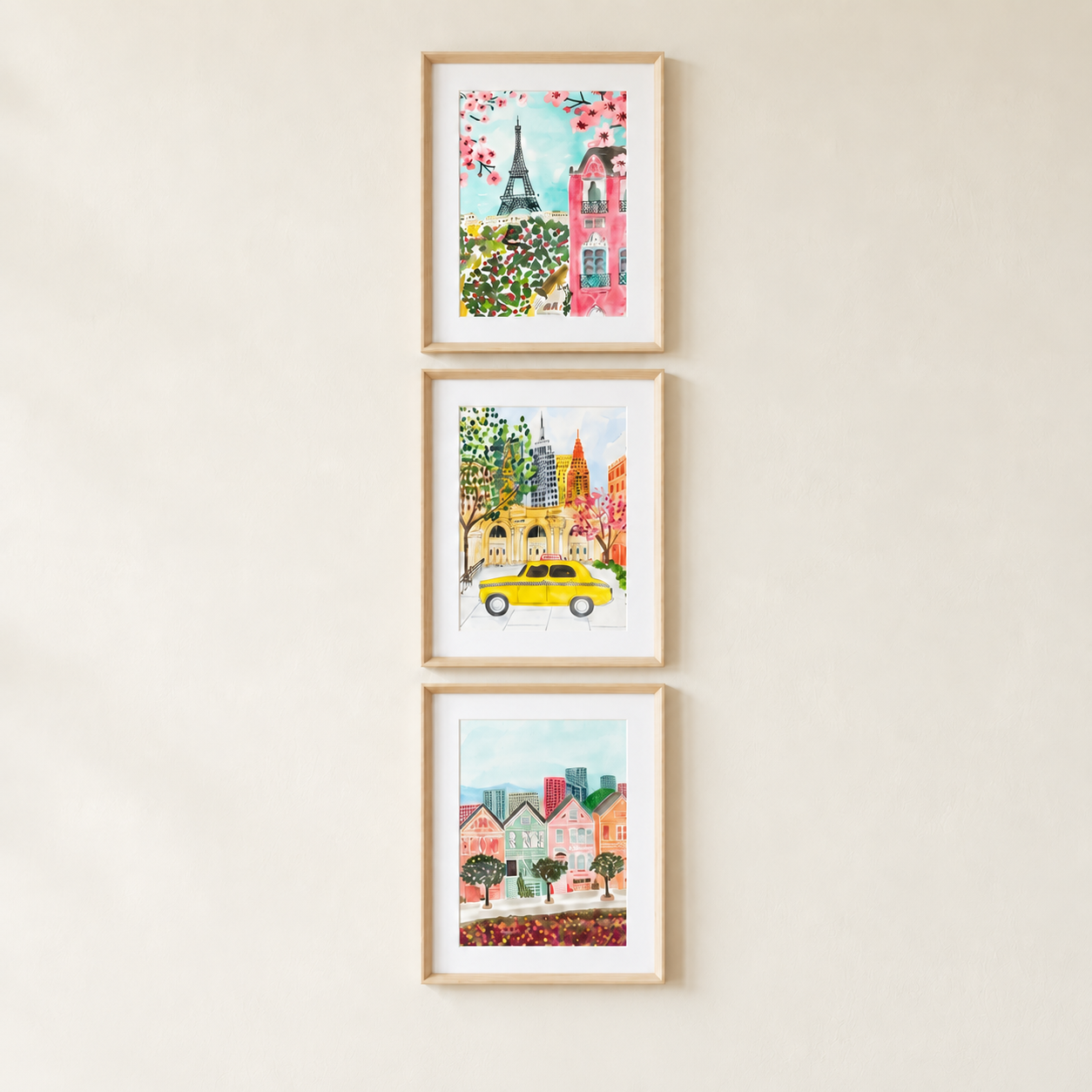 Set de 3 Cuadro decorativos Ciudades del Mundo