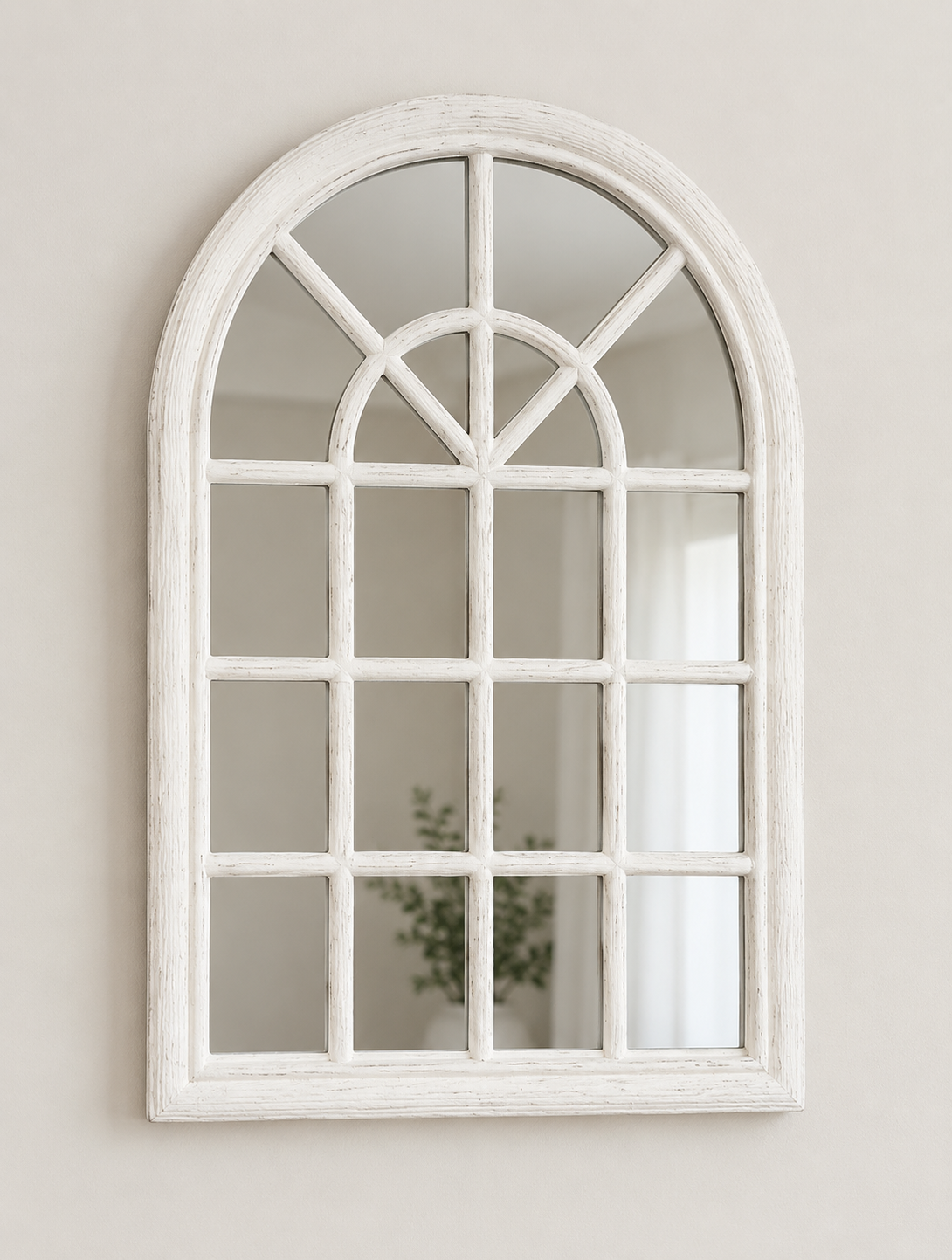 Espejo Blanco con Diseño Ventana