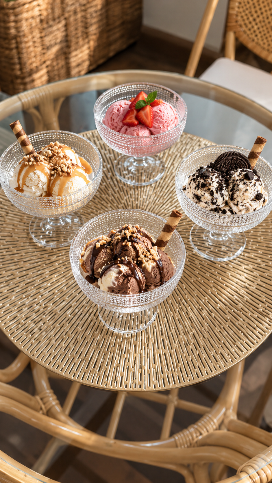 Set de 4 copas de helado