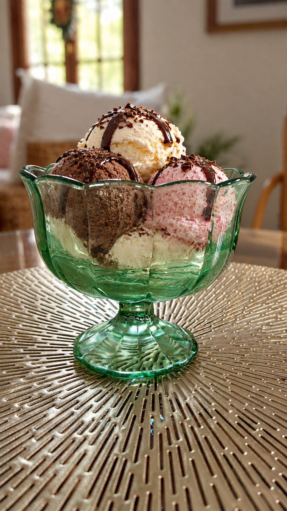 Set de 6 copas de postre verdes