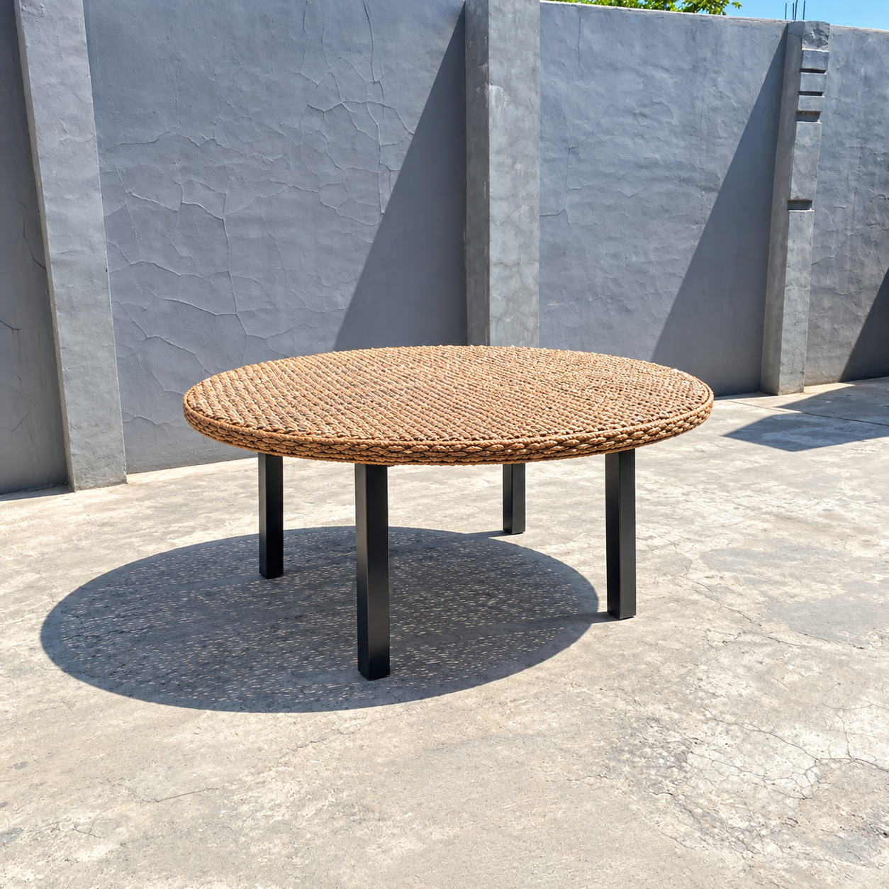 Mesa de Comedor Redondo 8 Personas Rattan Natural