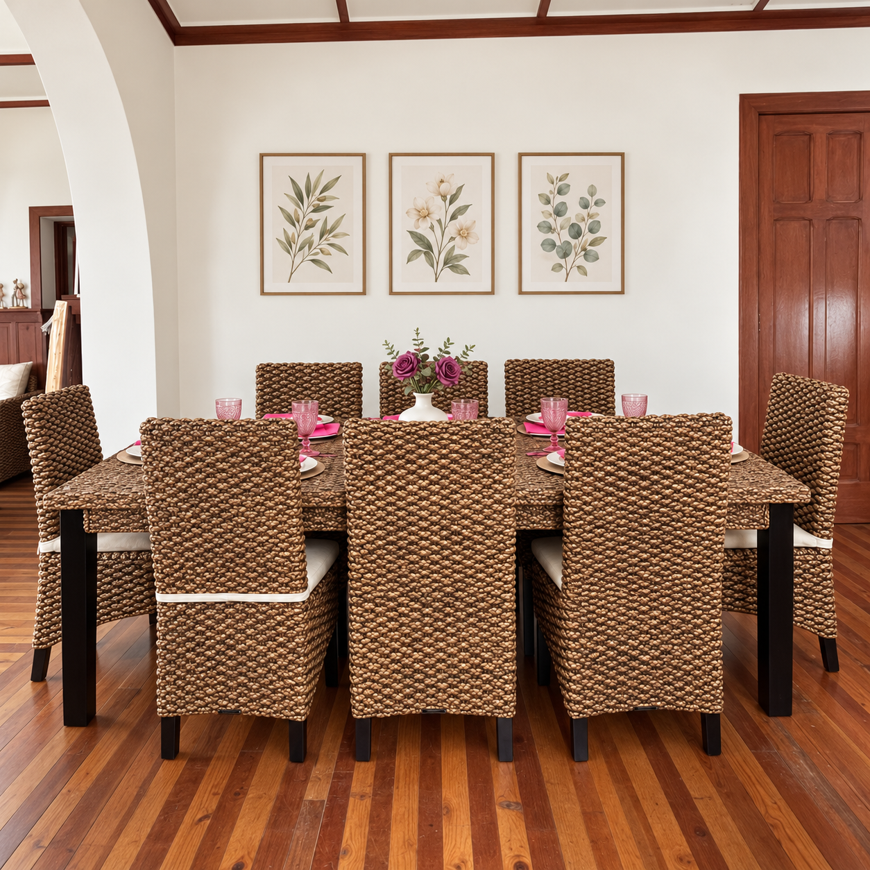 Comedor de 8 Personas Rattan Natural, Comedor de Terraza