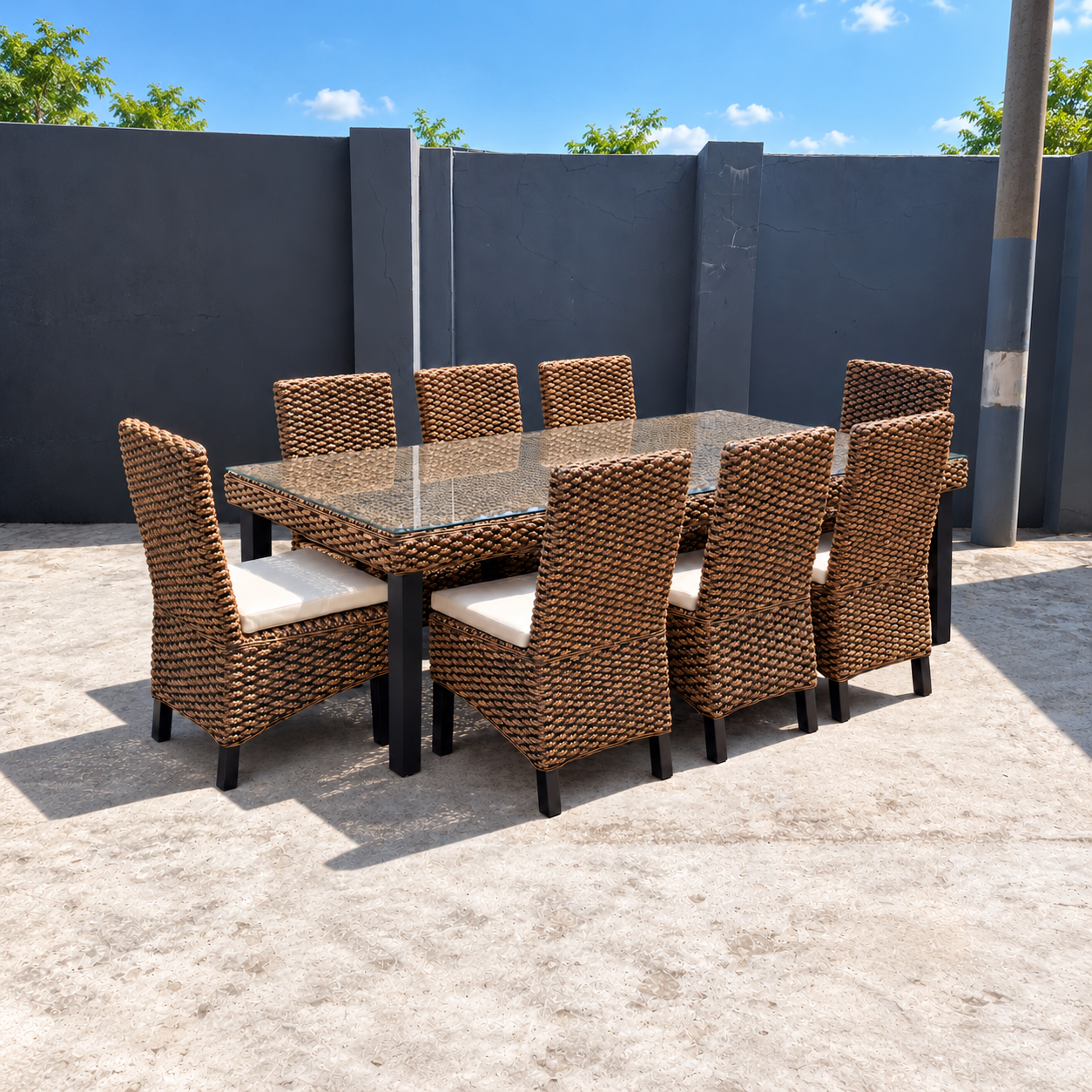 Comedor de 8 Personas Rattan Natural, Comedor de Terraza