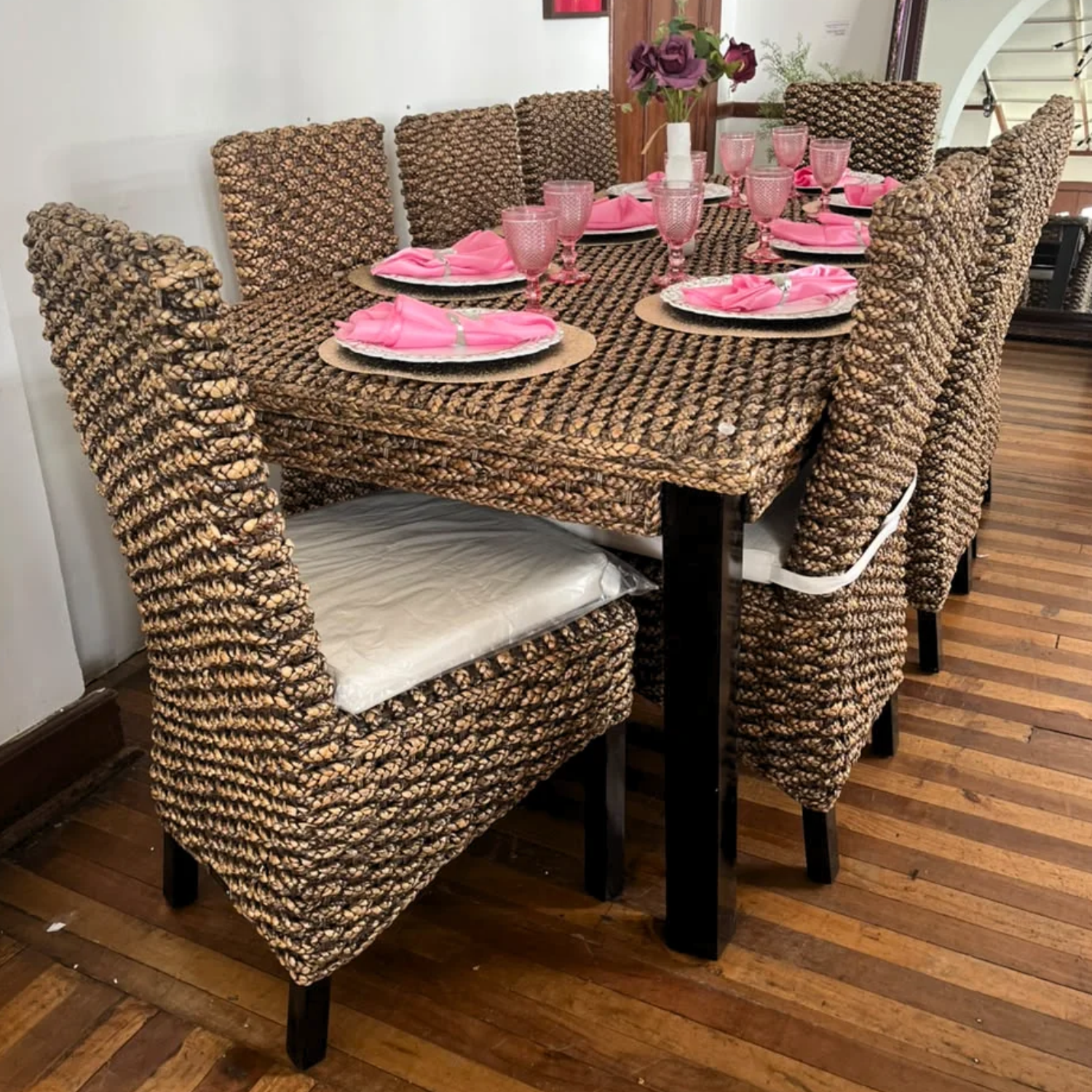 Comedor de 8 Personas Rattan Natural, Comedor de Terraza