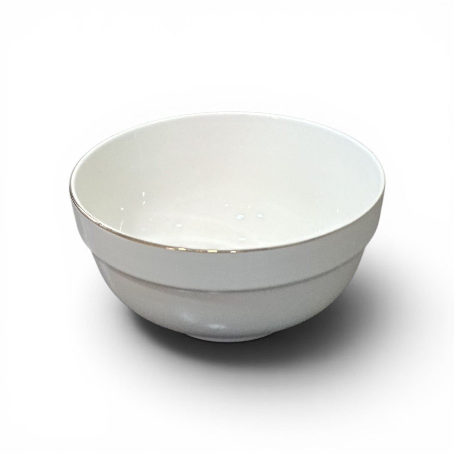 Pocillo Loza Postre Blanco Borde Dorado