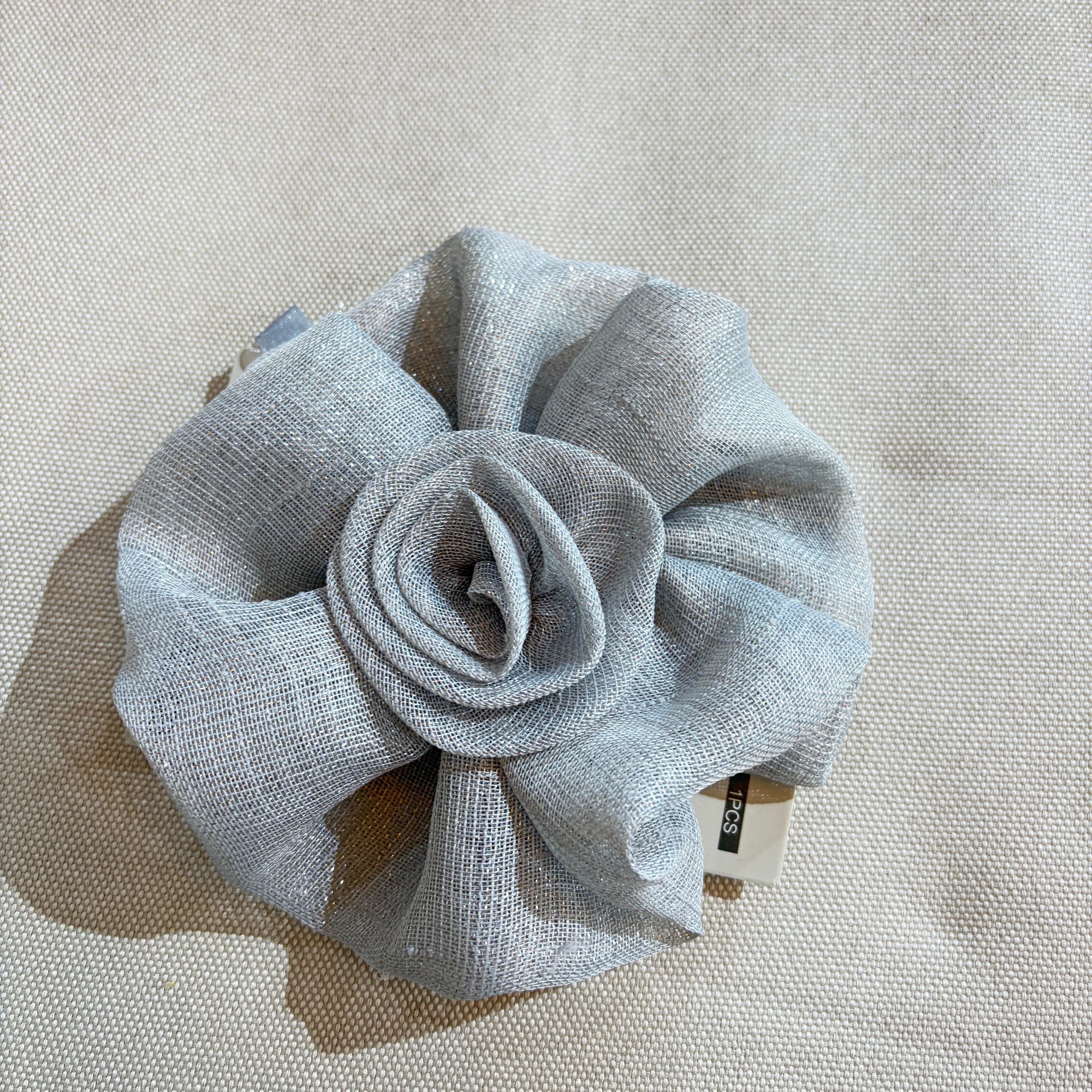 Pack 2 Amarras de Cortinas Flor de Lino  Gris Plateada