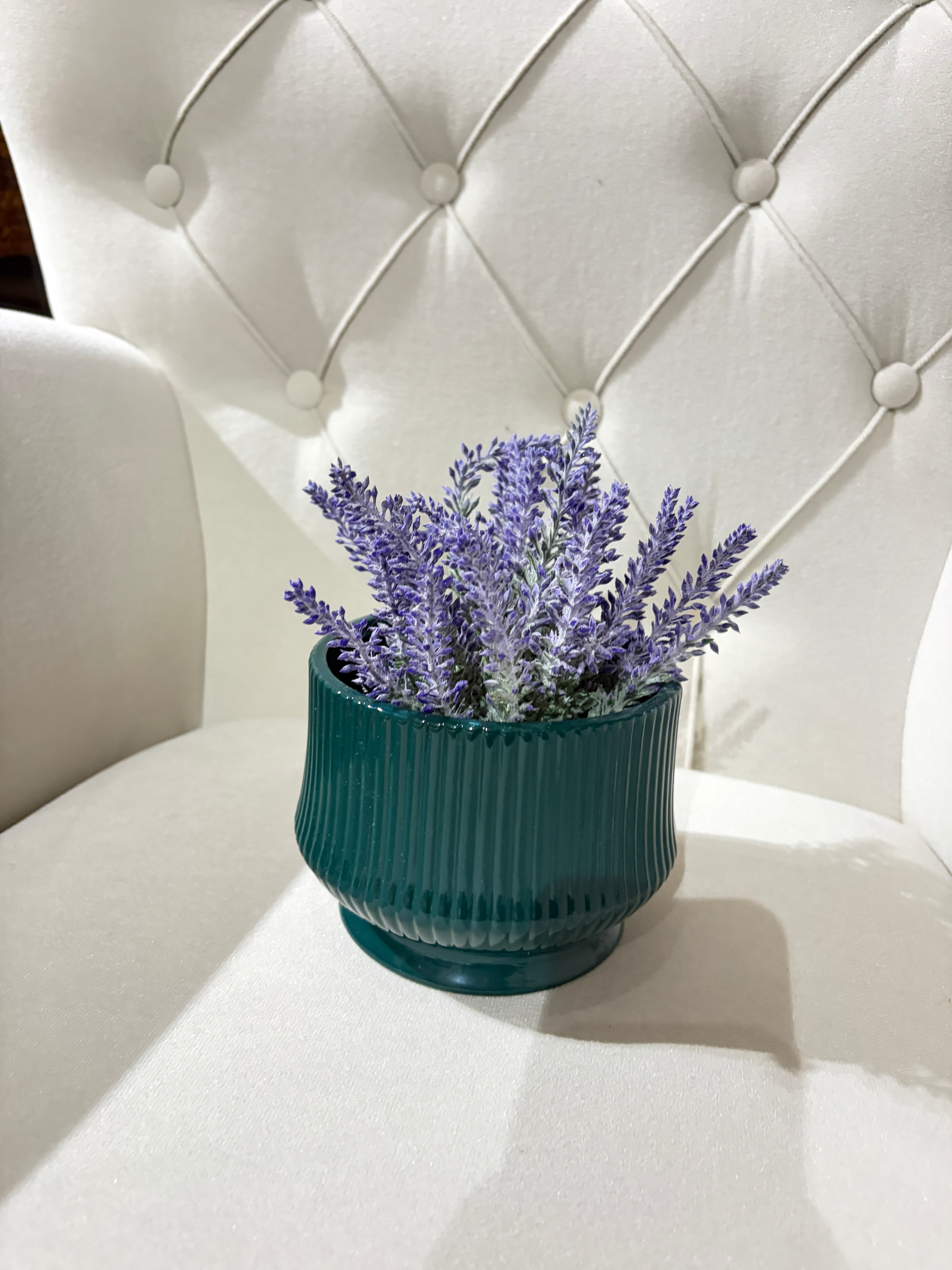 Macetero Pequeño Losa Verde Petróleo - decoración hogar rattan natural | Terraestilo Chile 4