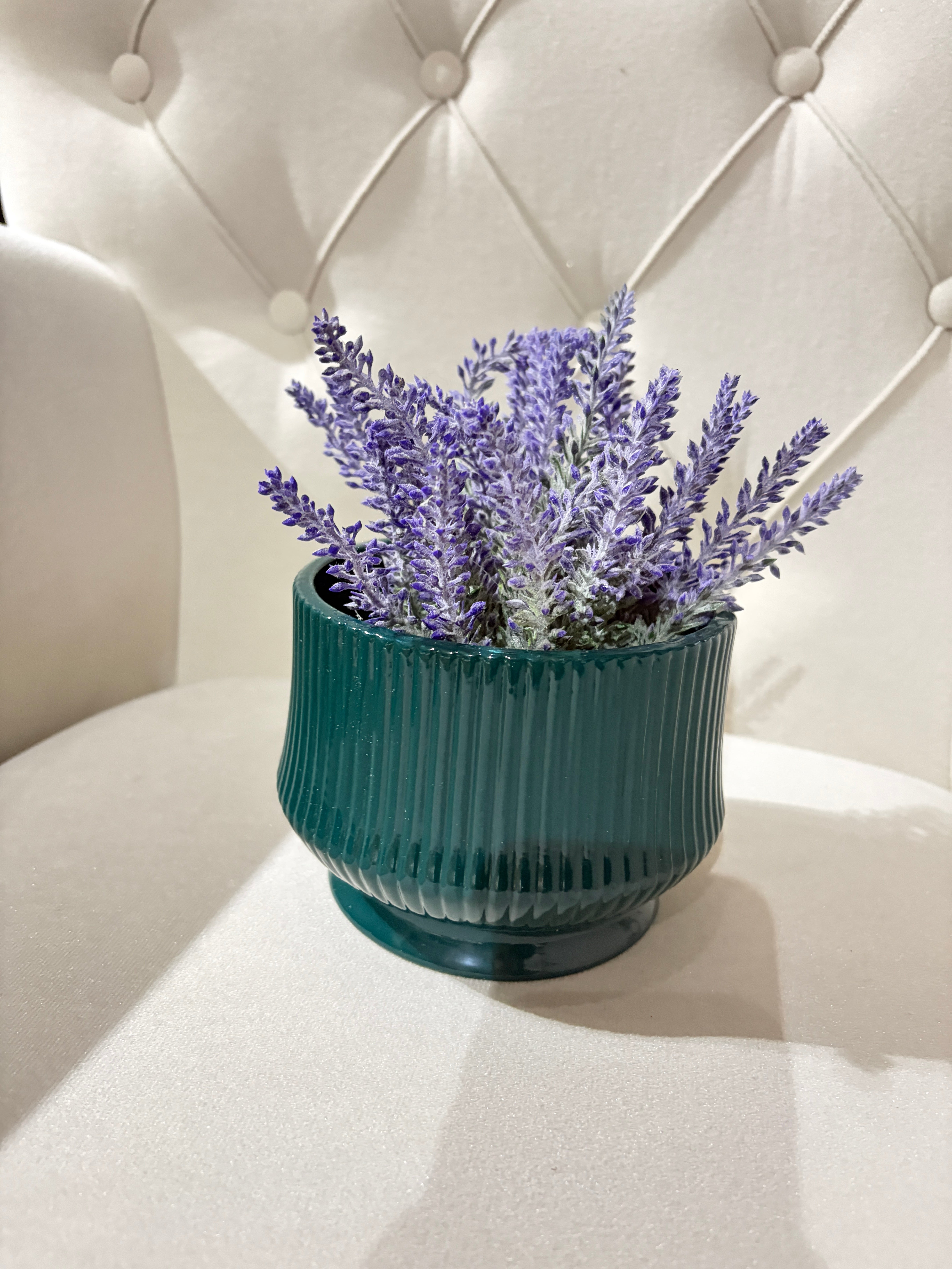 Macetero Pequeño Losa Verde Petróleo - decoración hogar rattan natural | Terraestilo Chile 5