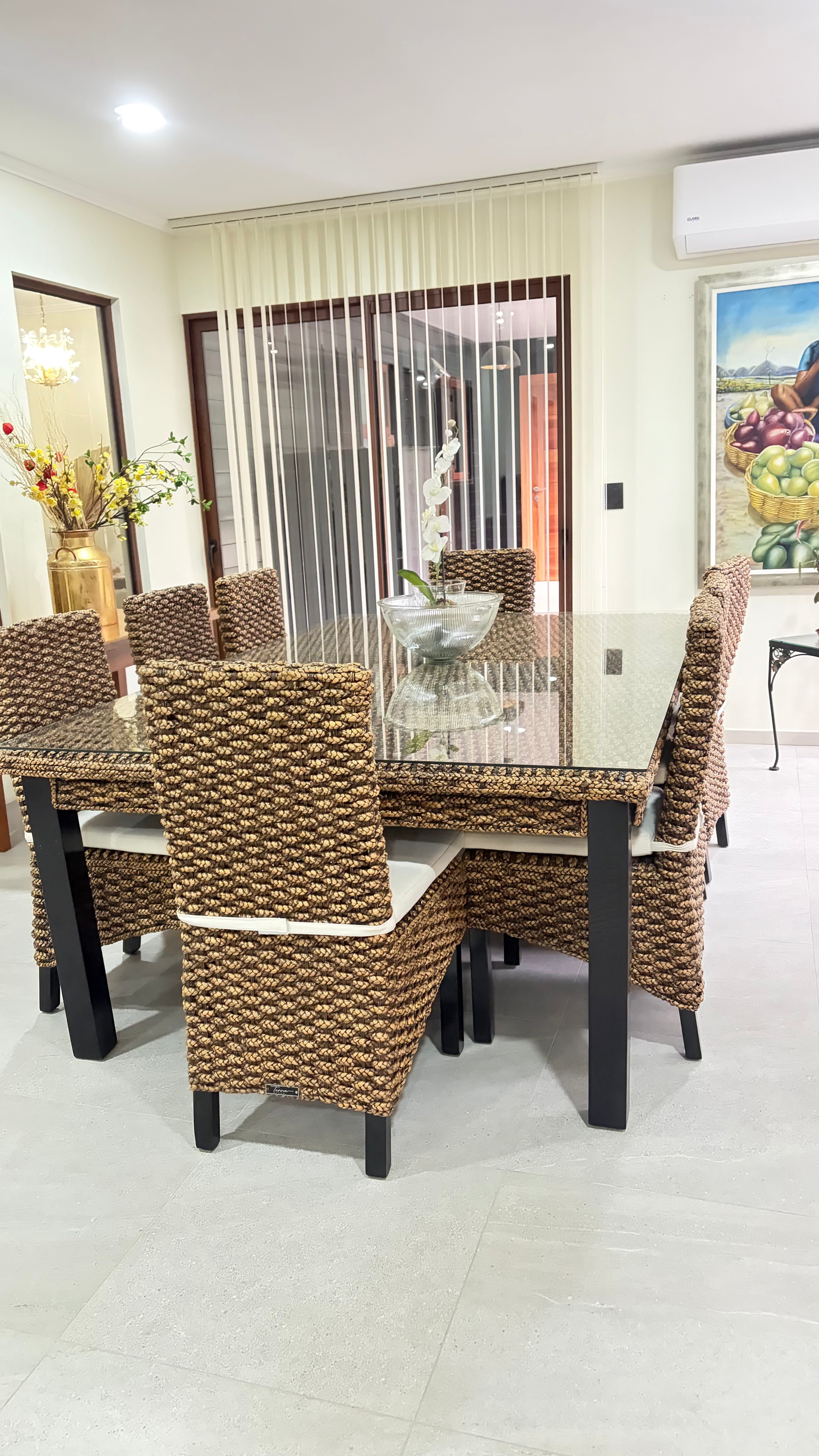 Comedor para 10 Personas en Rattan Natural Jacinto