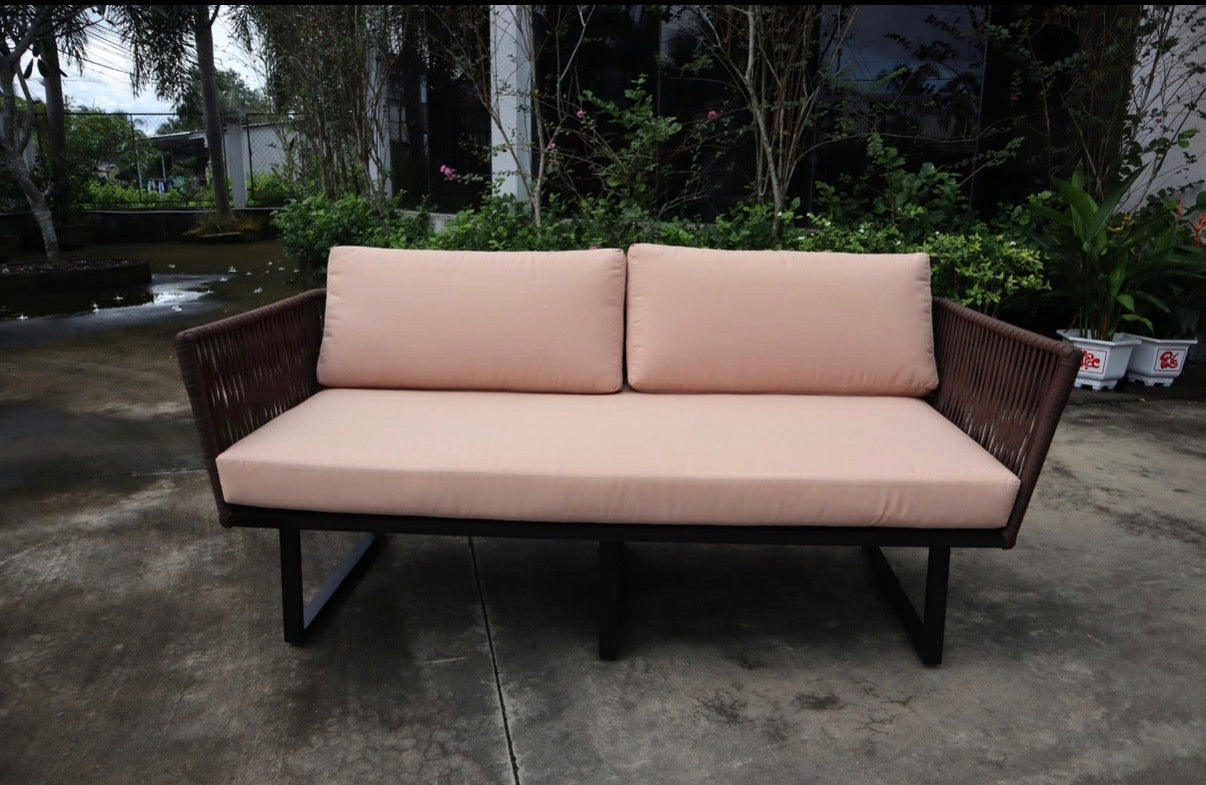 Terraza Pequeña 1 sillón de 2 Cuerpos y 2 Sitiales de 1 Cuerpo Cuerda Náutica