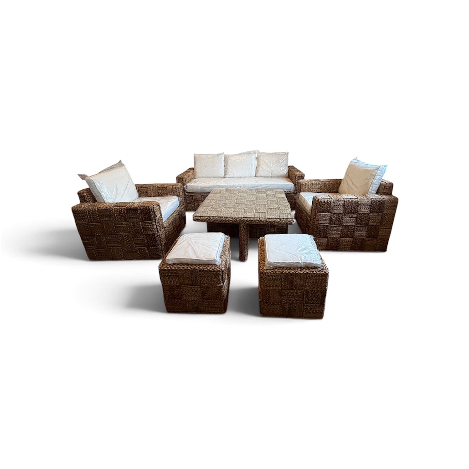 Juego de Terraza Rattan Natural Kuta Banana Tejido en Bloques