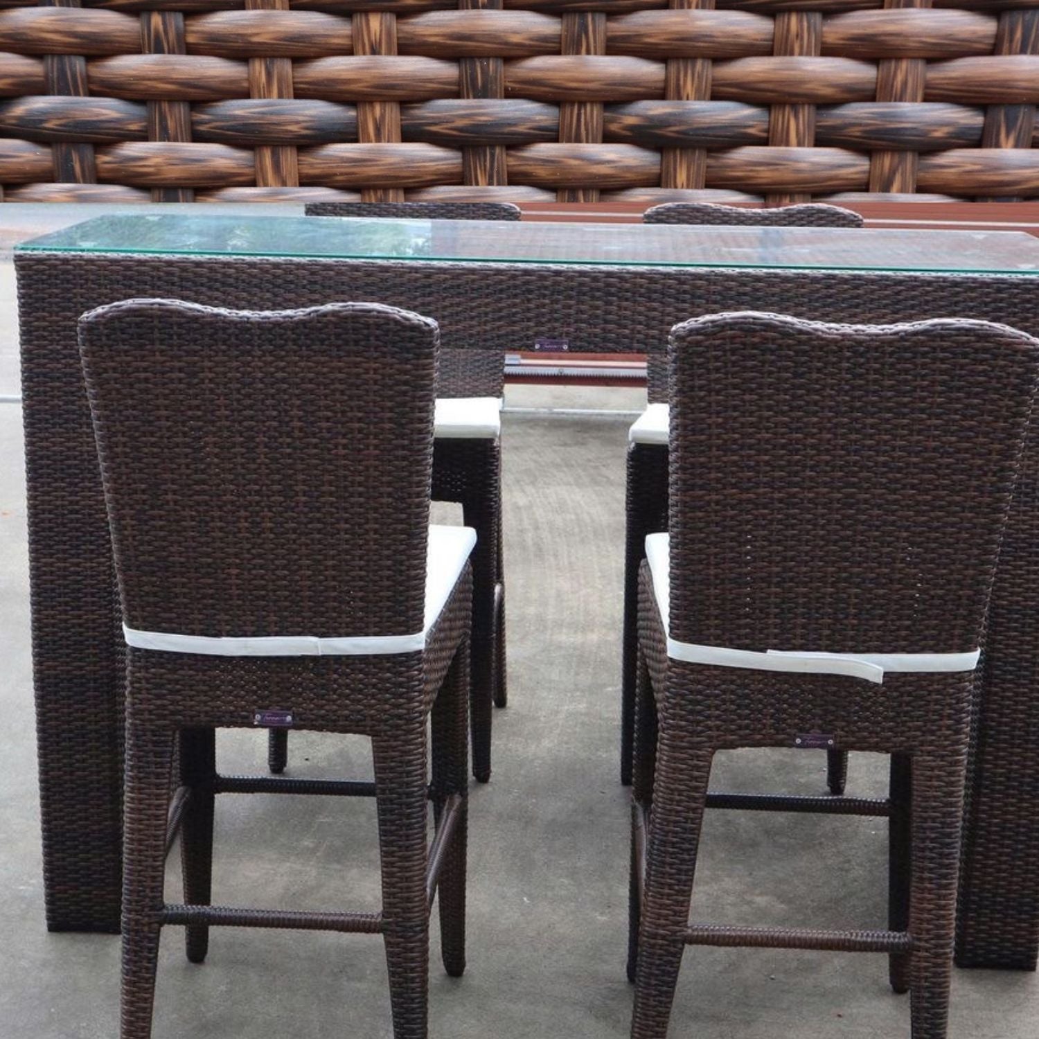 Bar Rattan Polivinílico con 4 Sillas