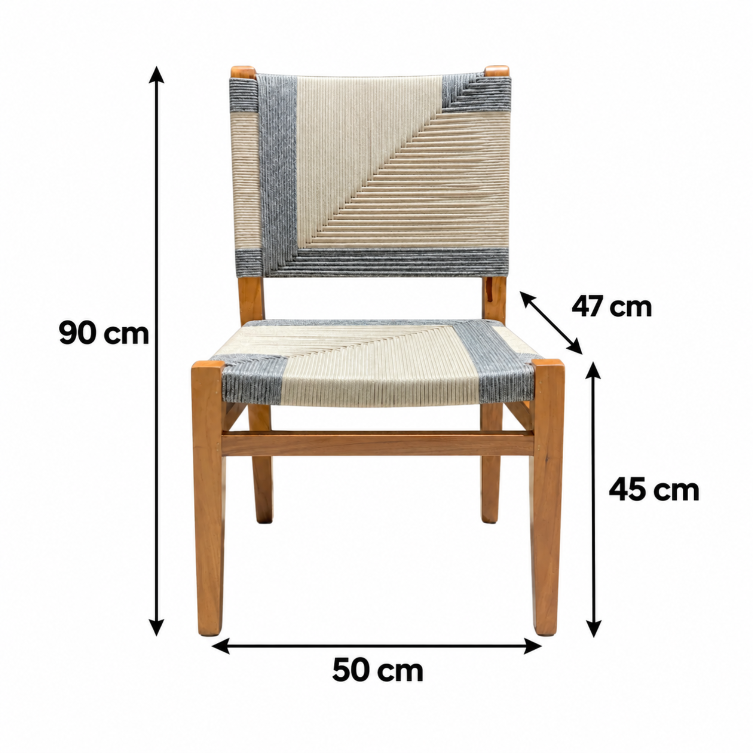 Silla Jovisna Madera Teca y Cuerda Náutica