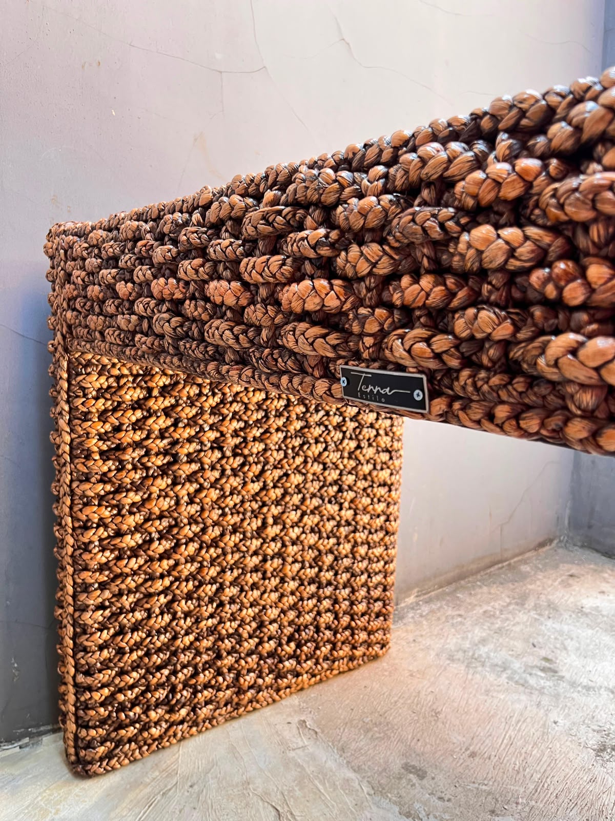Mesa de Arrimo Rattan Natural