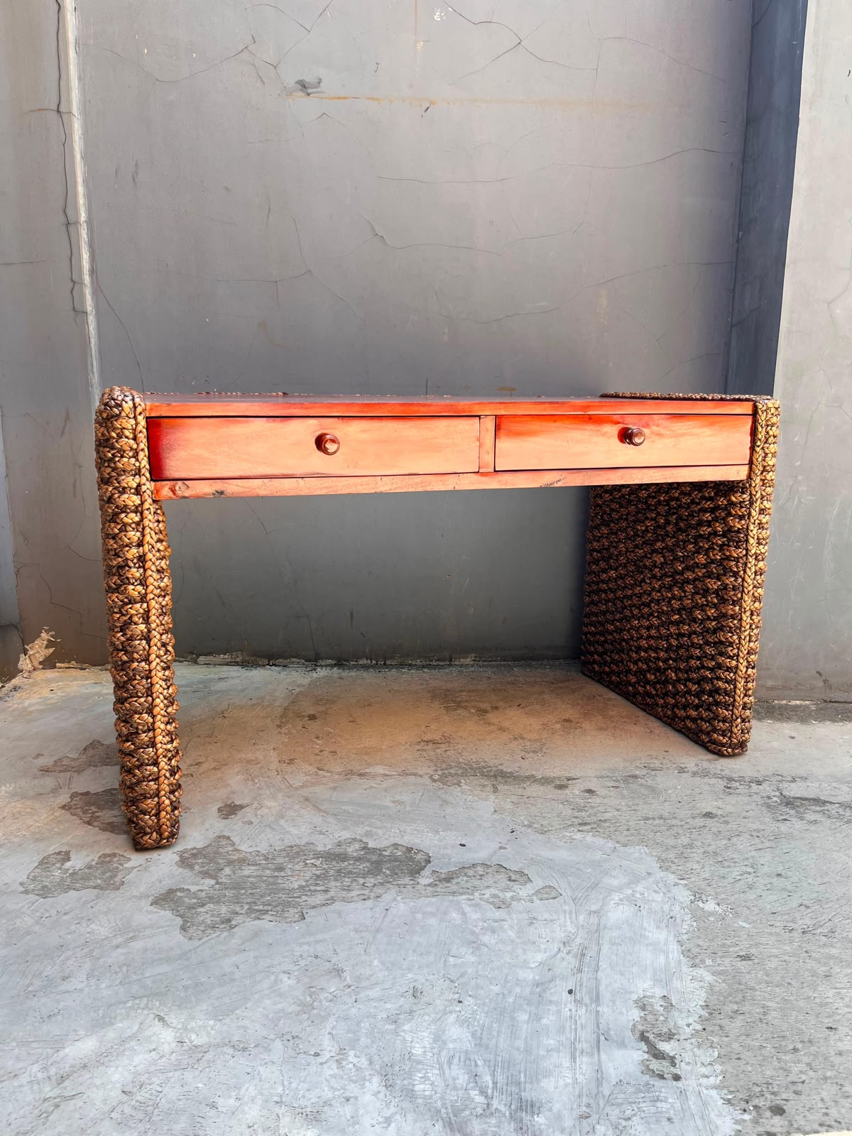 Mesa de Arrimo Rattan Natural