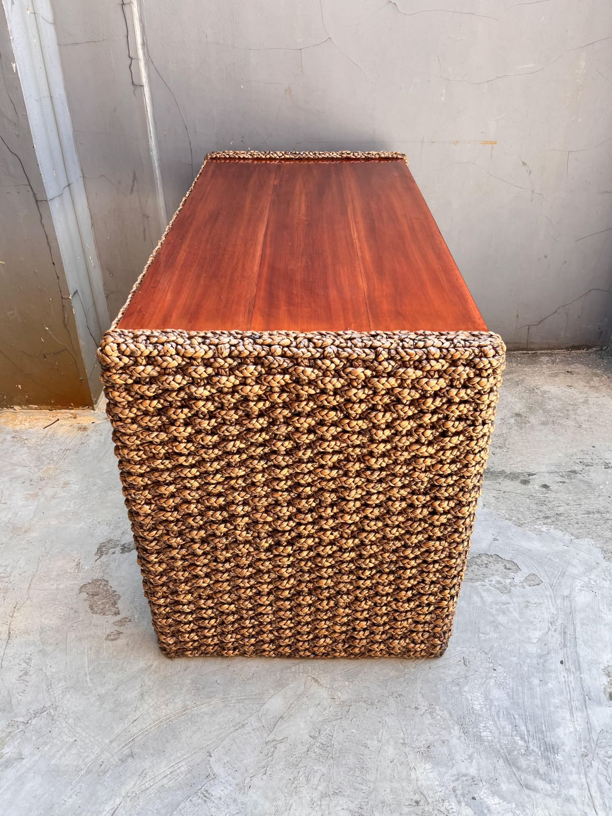 Mesa de Arrimo Rattan Natural