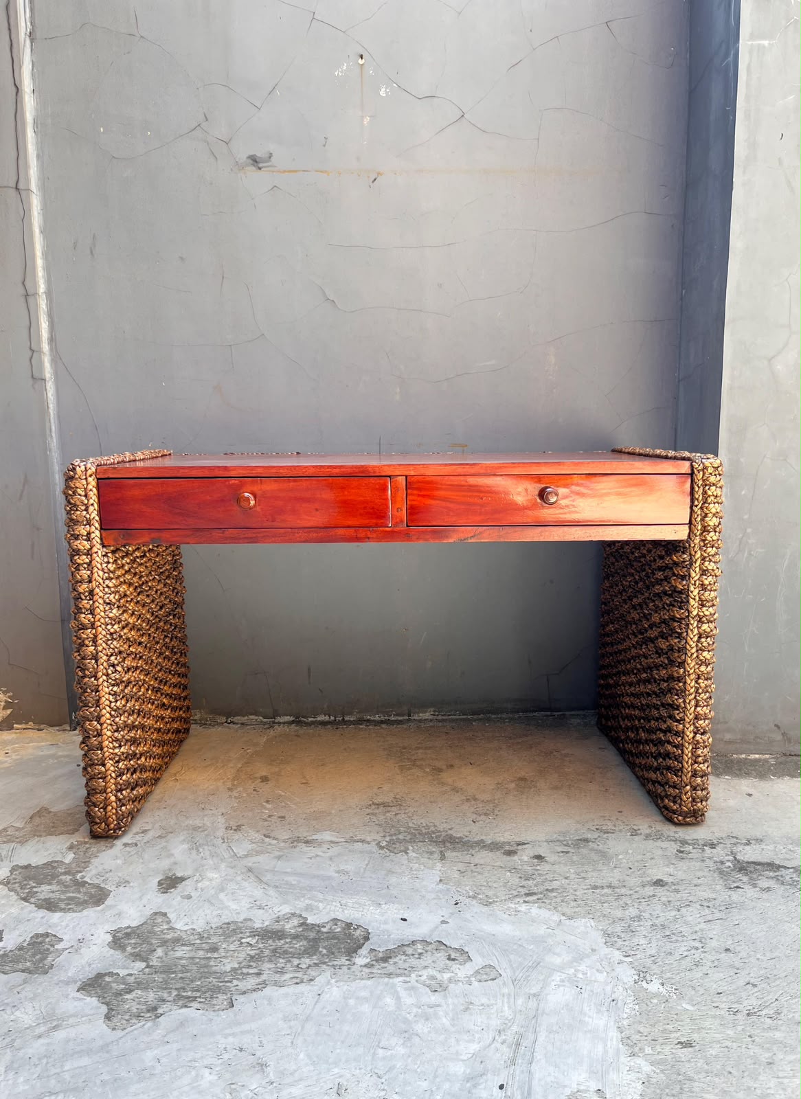 Mesa de Arrimo Rattan Natural