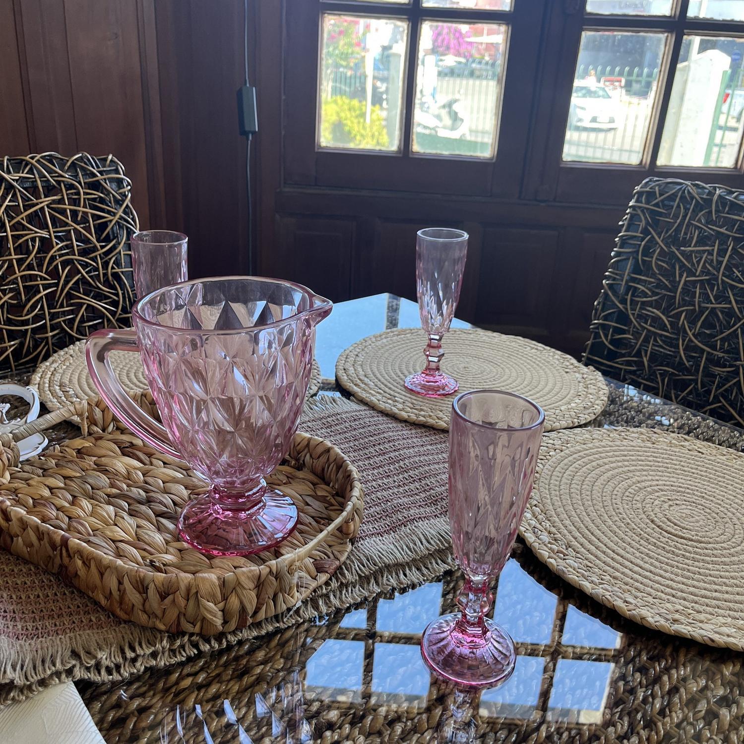 Pack de 6 Copas de Espumante Rosado - decoración hogar rattan natural | Terraestilo Chile 4