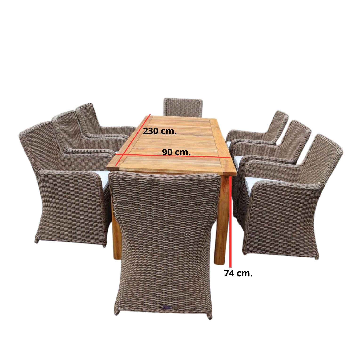 Comedor de 8 Personas en Rattán Polivinílico (Reserva)