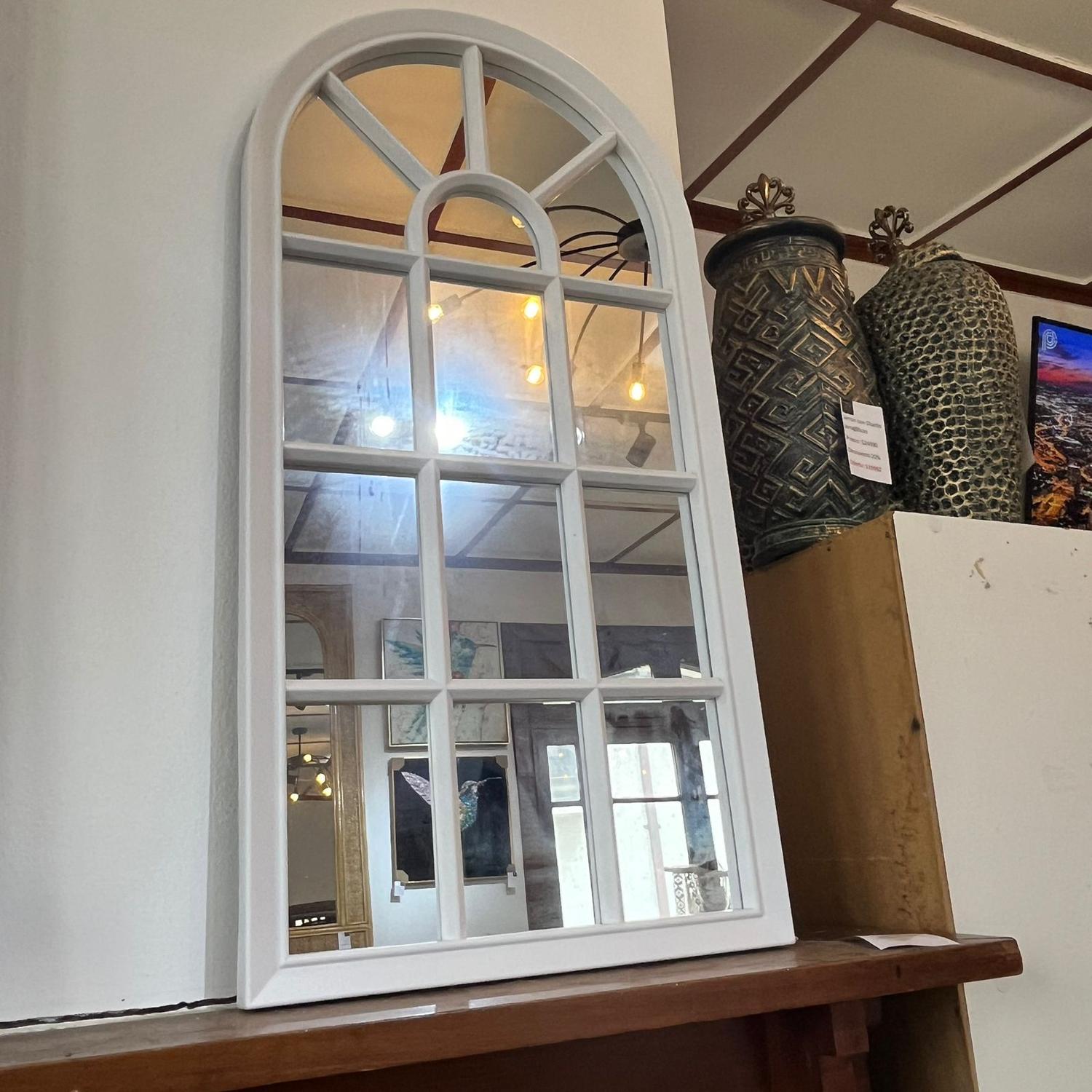 Espejo Pequeño Diseño Ventana Color Blanco