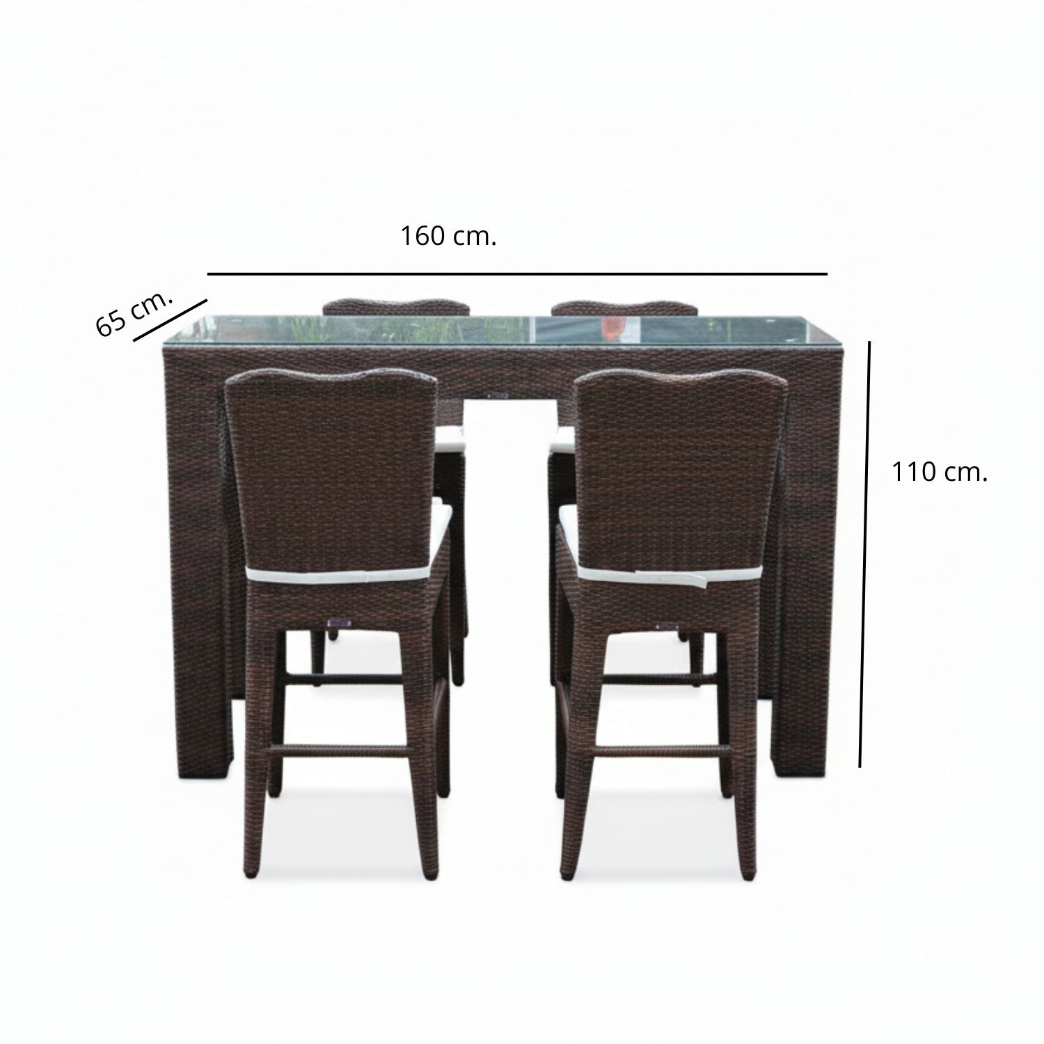 Bar Rattan Polivinílico con 4 Sillas