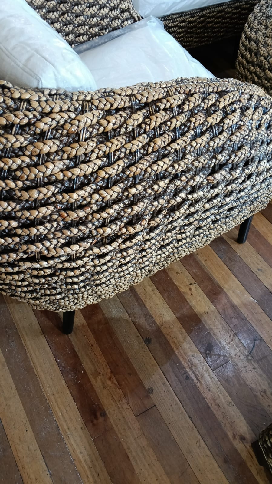 Sofá 1 Cuerpo Ratán Natural Lombok - mueble de terraza rattan exterior | Terraestilo Chile 1