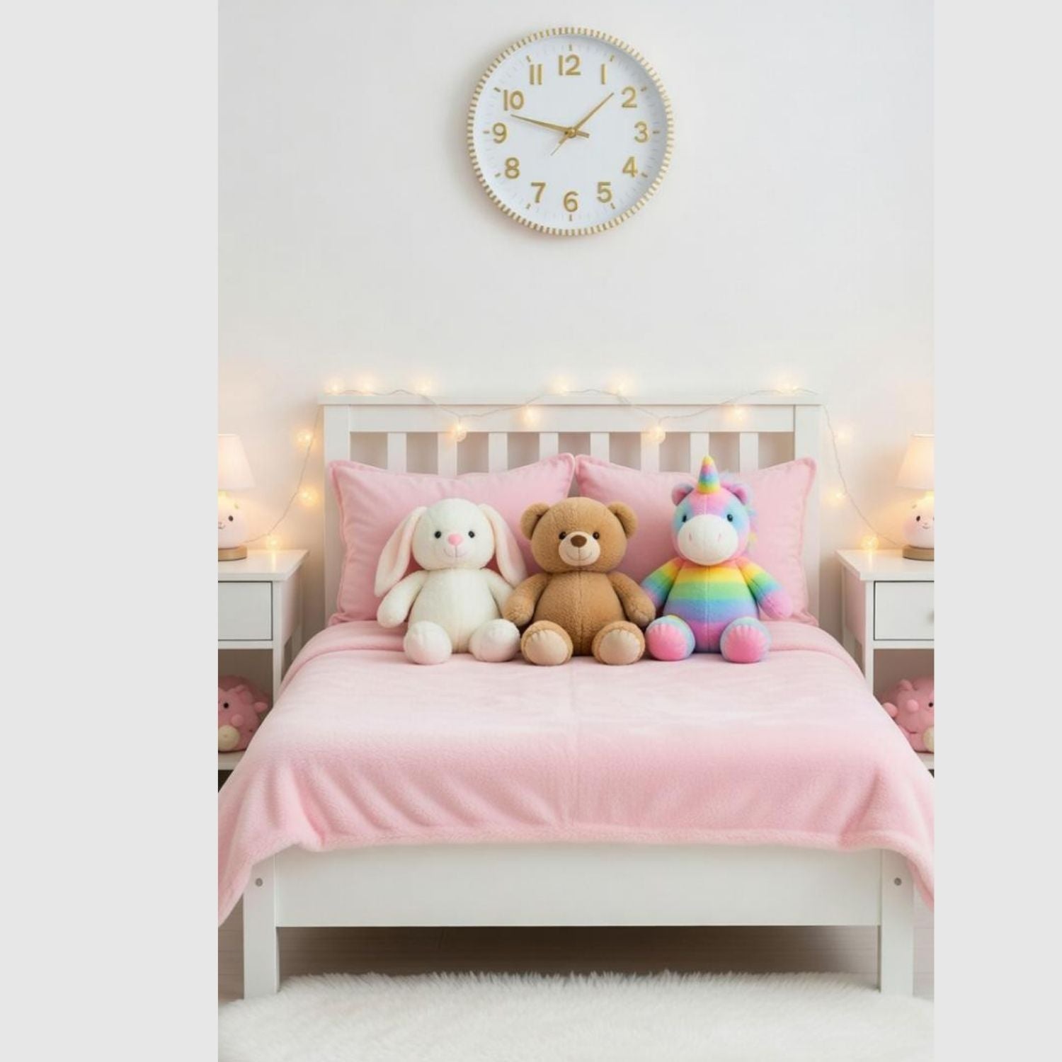 Reloj Pared Blanco con Dorado